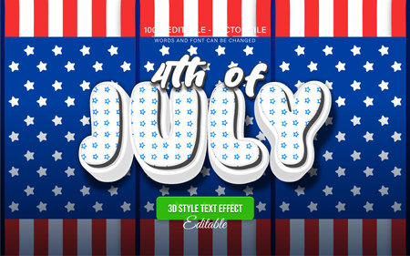 4th of July - Editable 3D Text Effectのイラスト素材