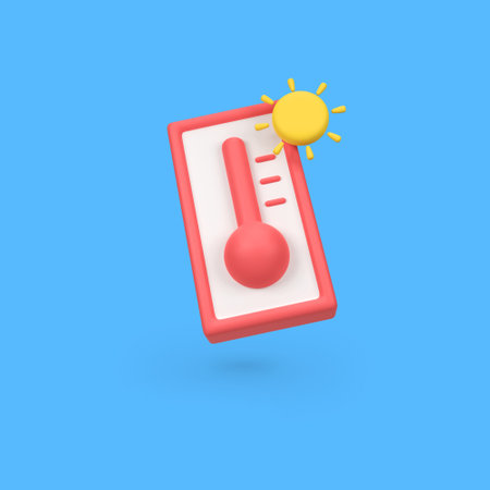 Thermometer with high temperature isolated 3d render icon illustrationの写真素材