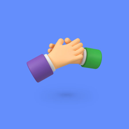 Handshake isolated 3d render icon illustrationの写真素材