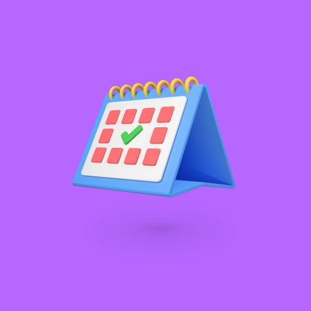 Desk calendar isolated 3d render icon illustrationの写真素材