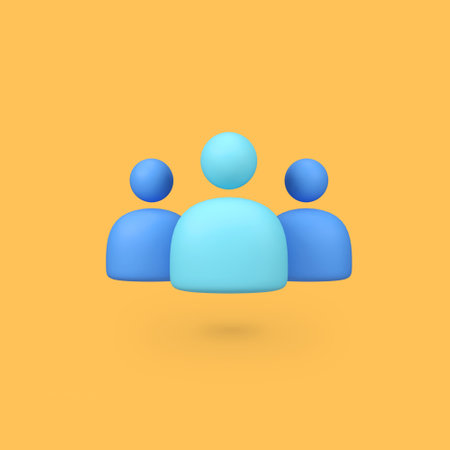 Group of people isolated 3d render icon illustrationの写真素材