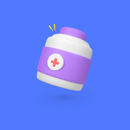 Medical medication bottle isolated 3d render icon illustrationの写真素材
