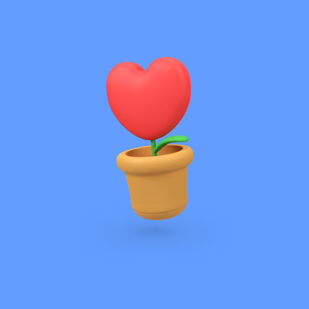 Heart or love plant isolated 3d render icon illustrationの写真素材