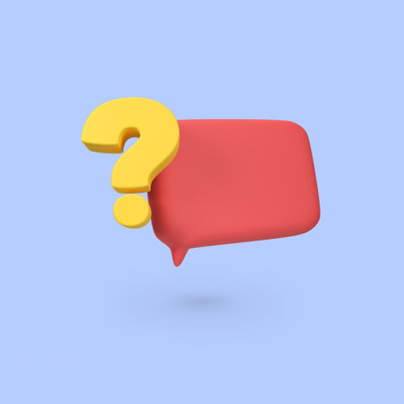 Question and with speech bubble isolated 3d render icon illustrationの写真素材