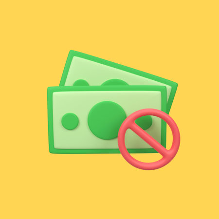 Does not accept cash isolated 3d render icon illustrationの写真素材