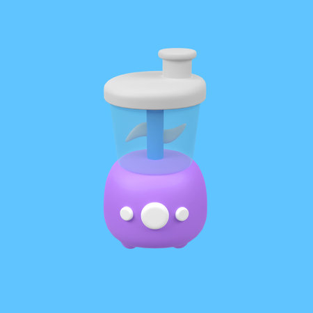 Food processor icon with blades isolated 3d render icon illustrationの写真素材