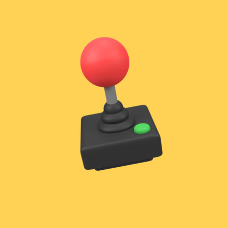 Retro joystick isolated 3d render icon illustration