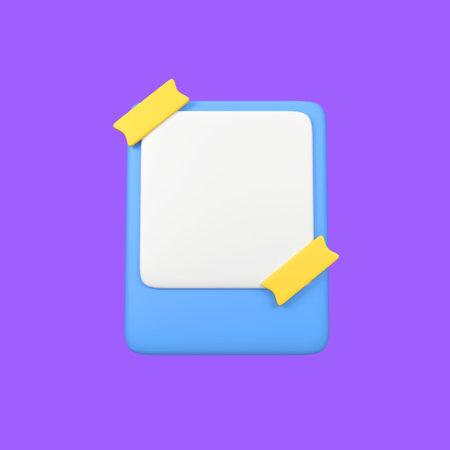 Polaroid frame isolated 3d render icon illustrationの写真素材