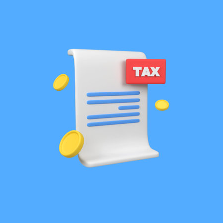 Tax payment and business isolated 3d render icon illustrationの写真素材