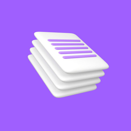 pile of paper isolated 3d render icon illustration