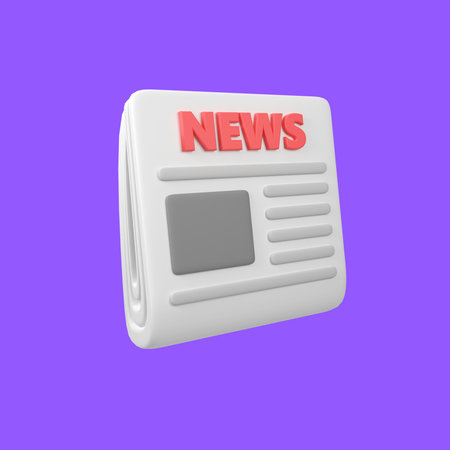 Newspaper isolated 3d render icon illustrationの写真素材