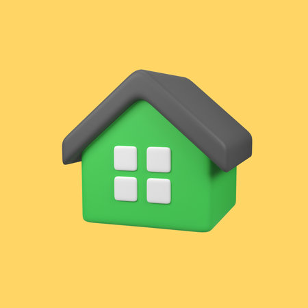Minimalist house Isolated 3D Render Icon Illustrationの写真素材