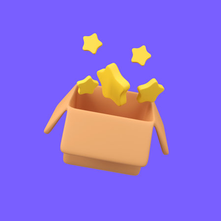Box with star rating isolated 3d render icon illustration