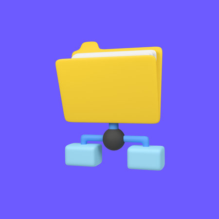 Folder and files sharing isolated 3d render icon illustrationの写真素材