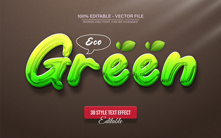 Eco green nature liquid text effect editableのイラスト素材