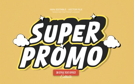 Super Promo Retro Vintage 3D Text Effectのイラスト素材