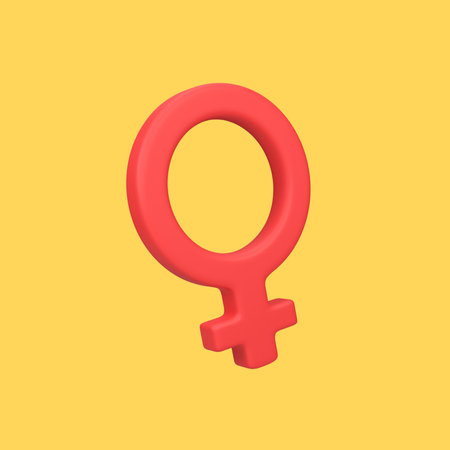 Female gender symbols girl or women isolated 3d render icon illustrationの写真素材