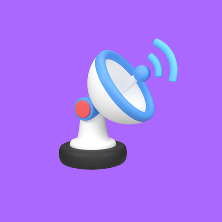 Satellite dish isolated 3d render icon illustrationの写真素材