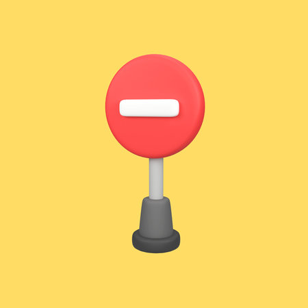 No entry sign isolated 3d render icon illustrationの写真素材