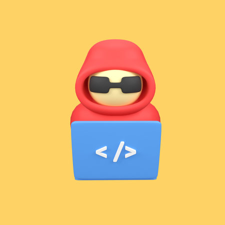 Hacker isolated 3d render icon illustrationの写真素材