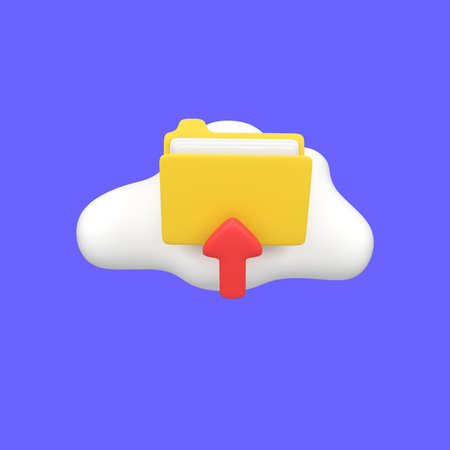 Cloud computing server and file folder management isolated 3d render icon illustrationの写真素材