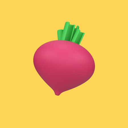 Fresh beetroot vegetable isolated 3d render icon illustrationの写真素材