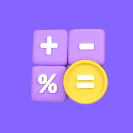Financial calculator isolated 3d render icon illustration