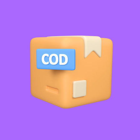 Cash on delivery package isolated 3d render icon illustration