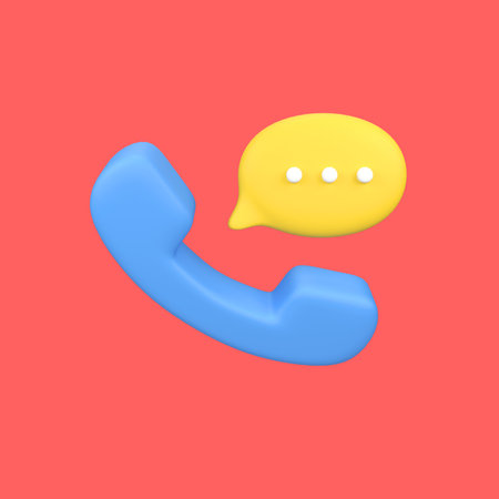 Phone calls with speech bubbles isolated 3d render icon illustrationの写真素材