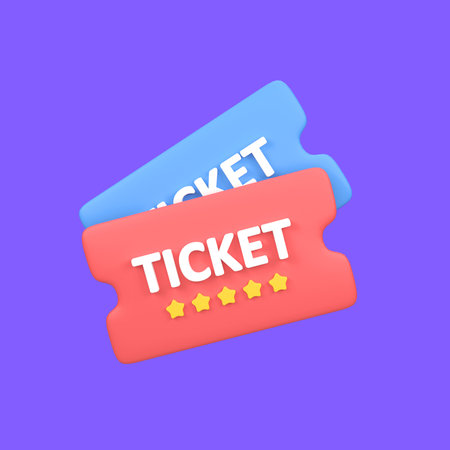 Movie ticket isolated 3d render icon illustrationの写真素材