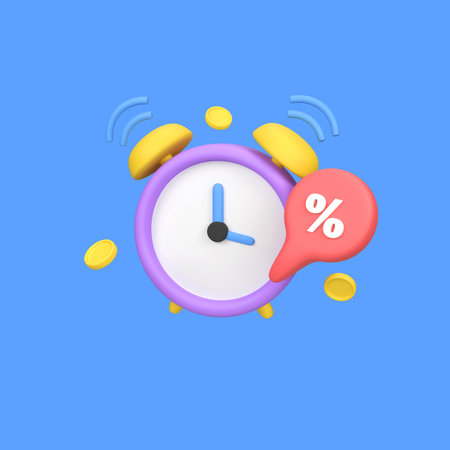 Sale time isolated 3d render icon illustration
