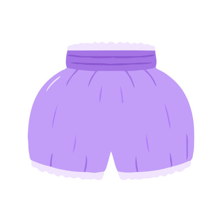 Minimalist Hand-Drawn Purple Baby Bloomers Illustration, Cute Diaper Cover Clipartの写真素材