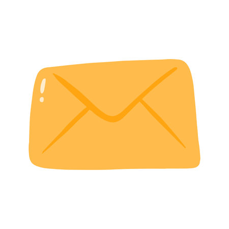 Simple Plain Yellow Gold Closed Envelope Illustrationの写真素材