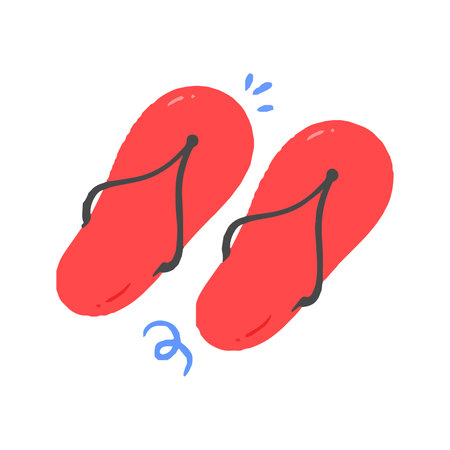 Red Summer Flip Flops Illustrationの写真素材