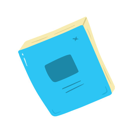 Square Blue Simple Notebook or Diary Illustrationの写真素材