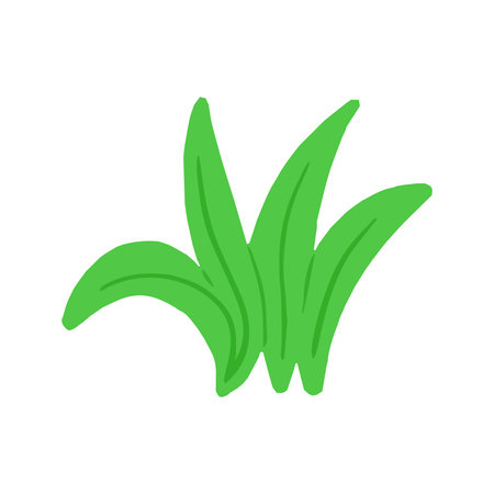 Clump of Simple Bright Green Stylized Grassの写真素材