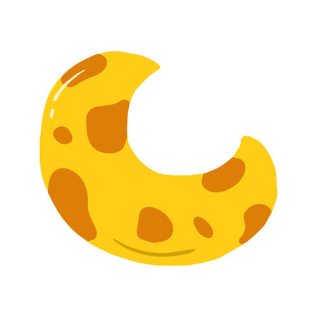 Full Yellow Cheese Moon Crescentの写真素材