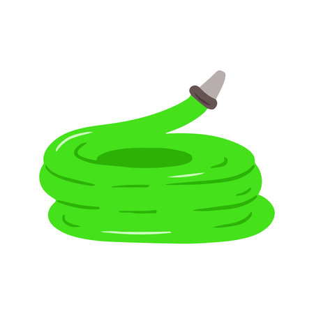 Coiled Green Garden Water Hoseの写真素材
