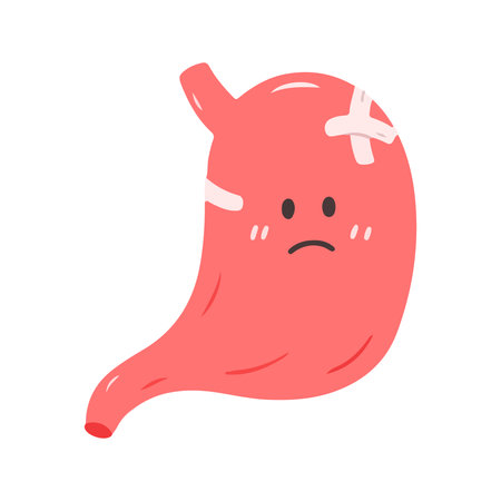 Injured Sick Stomach With Bandagesの写真素材