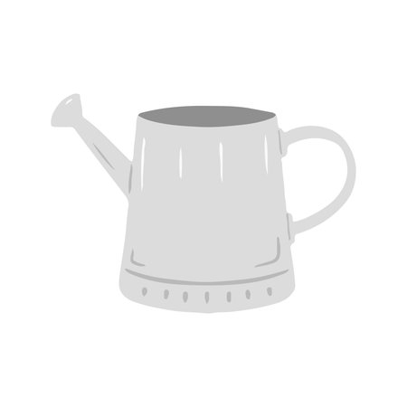 Minimalist Gray Watering Can Outline Illustrationの写真素材