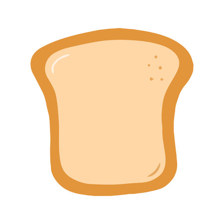 Simple Slice of White Bread Hand Drawn Illustrationの写真素材