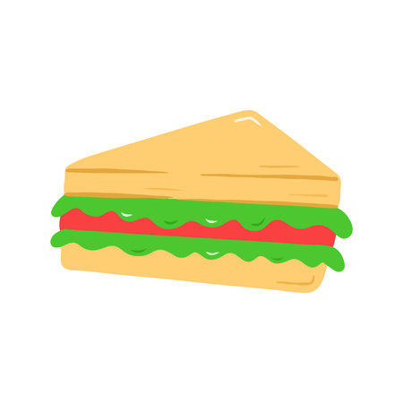 Classic Triangle Sandwich with Layers of Fillingの写真素材