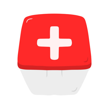 Red First Aid Kit Medicine Box Illustrationの写真素材