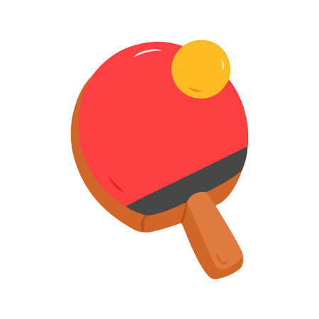 Table Tennis Paddle and Ball Illustrationの写真素材