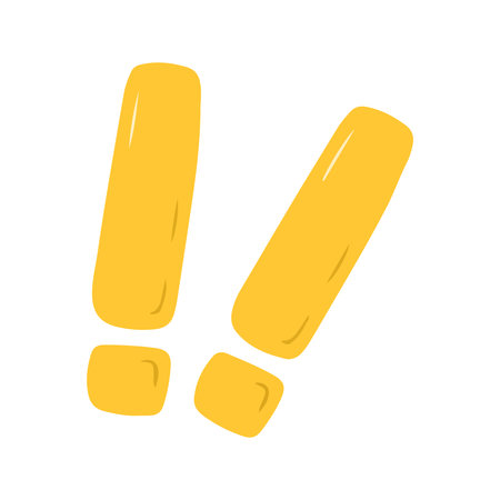 Yellow Exclamation Marks Iconの写真素材
