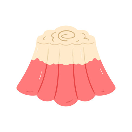 Hand Drawn Delicious Layered Pudding Dessert Illustrationの写真素材