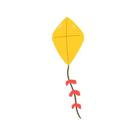 Cute Yellow Kite Flying Toyの写真素材
