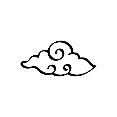 Oriental Cloud Swirl Traditional Asian Pattern Doodleのイラスト素材