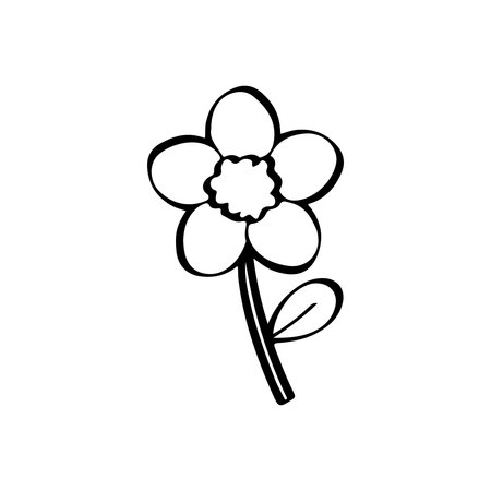 Blooming Flower with Textured Centerのイラスト素材