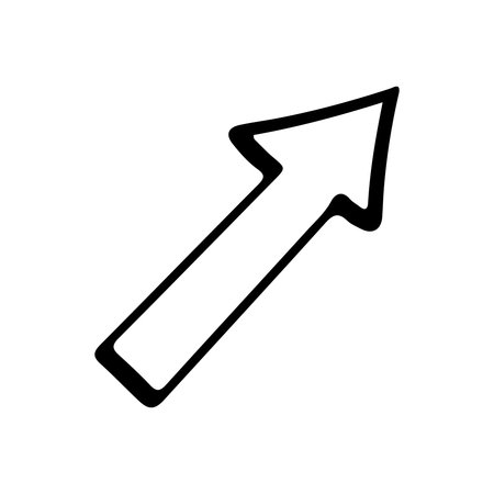 Diagonal Straight Arrow Doodle Line Artのイラスト素材